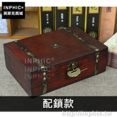 INPHIC-復古桌面拍攝道具禮物雜物收納盒創意仿古木盒家居-配鎖款